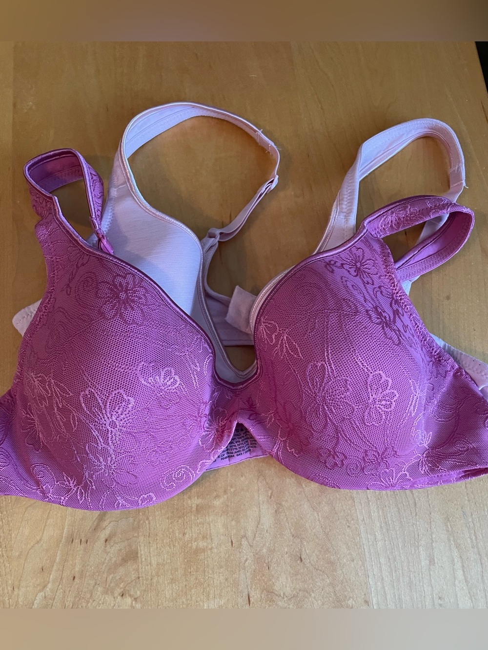 Bundle Of 2 Pink Full Coverage Bras. 38B Barely There. Good Preowned Condition